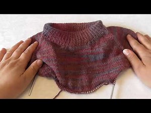 How to knit a raglan sweater, top down: armholes and body