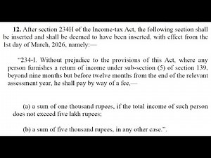 Filing of Revised ITR of FY 2024-25 from 01-03-26 to 31-03-26 with Fees Rs 1,000 or 5,000 u/s 234-I