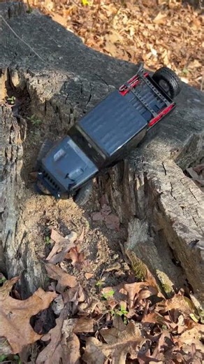 Scx24 crawling on a stump #automobile #rcoffoad #rccar #lifeisbutadream #offroad
