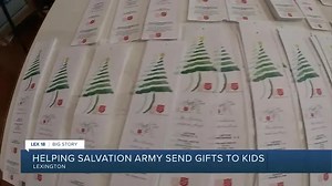 Helping salvation army send gifts to kids