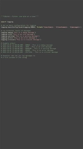 logging basics #python #showcase