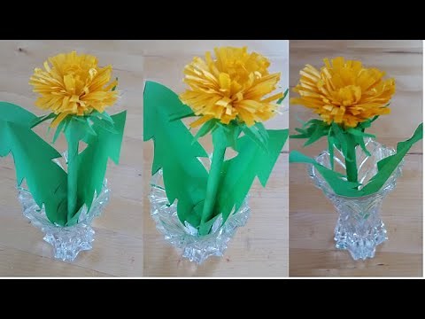 Diente de león. Flores de papel - Facil de hacer