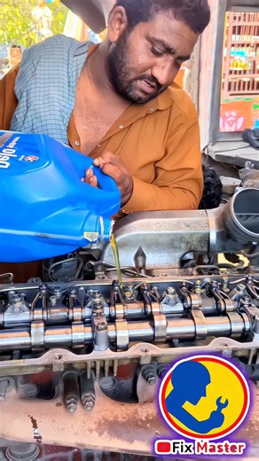 Truck Engine Oil Filling Process Done Right! 🚛🔥 Diesel Engine Maintenance #Shorts
