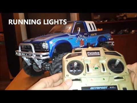 Tamiya 2012 Re-Release Hilux Bruiser with Tamiya MFC-02 Control Unit showing all functions