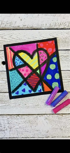 Another Valentine’s Day art lesson that looks complex but is secretly so simple. This one works beautifully for primary students and easily stretches into third through fifth grade. All it takes is a 9 x 9 square and a little line magic. Students draw a heart, add intersecting lines, and suddenly math and art are having a moment. We count the shapes inside the heart and color each one a different color. Then we count the shapes outside the heart. Every tiny shape gets its own color, which is a g