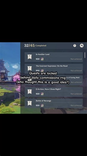 I hate inazuma. time locked and commission locked quests. there's also world quest locked behind CONVERSATION OPTION 💀💀💀 #inazuma #quests #commission #genshin #genshinimpact