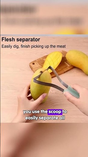 Slice, Peel & Pit in Seconds! 🥭✨ | 3-in-1 Mango Slicer & Kitchen Gadget 🍴💛