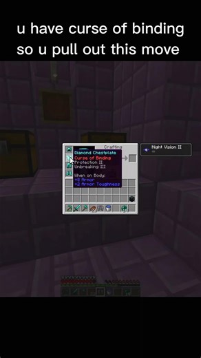 pov: you have curse of binding so you pull out this move #minecraft #moments