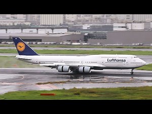 空の女王の雄姿！ルフトハンザ B747-8 大迫力の着陸＆離陸シーン #羽田空港