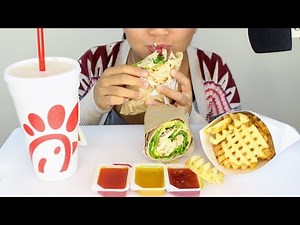 Chick-Fil-A CHICKEN COOL WRAP Asmr Eating Sounds with ZOOM H6