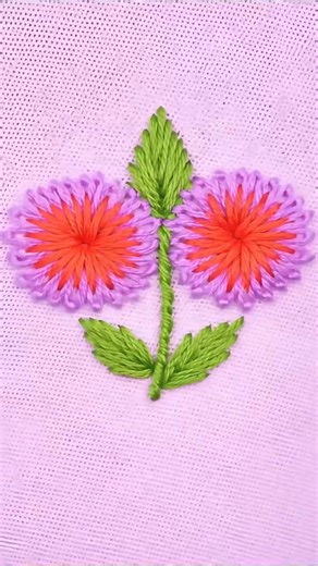 Contemporary Double Flower Embroidery #shorts #viral #trending #youtubeshorts