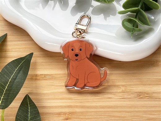 Fox Red Labrador Retriever Keychain | Dog Bag Charm - Etsy