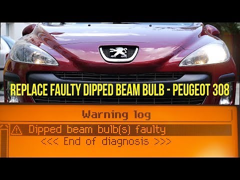 How to change a dipped headlamp bulb - Peugeot 308 408 (2007-2014)