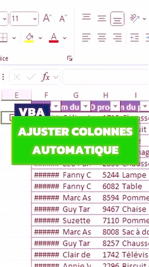 📏 Tu veux ajuster automatiquement la largeur des colonnes dans Excel ? 💡 Mes Tutos Excel te montrent comment le faire avec un petit code VBA pour que tes colonnes s’adaptent toutes seules 🚀 🧠 Le principe Quand tu ajoutes ou modifies des données dans ton fichier, certaines colonnes peuvent devenir trop petites 😅 Avec VBA, Excel peut ajuster automatiquement la largeur des colonnes à chaque modification de la feuille ✅ 💻 Comment faire ➡️ Fais un clic droit sur l’onglet de ta feuille ➡️ Clique