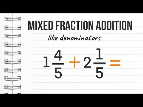 Mixed Fraction Addition | How to add mixed fractions with like denominators
