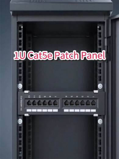 Standard 19-inch 1U rack mount Cat5e patch panel, ideal for data center, server rack and network cabling projects. Stable structure, easy wiring installation for LAN network layout. #patchpanel #1Upatchpanel #cat5epatchpanel #networkhardware #datacenter #serverrack #networkcabling #lanwiring #cat5e #networkaccess