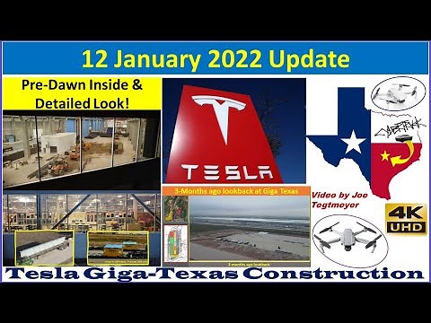Tesla Gigafactory Texas 12 January 2022 Cyber Truck & Model Y Factory Construction Update (06:40AM)