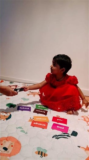 identifying flash cards by 2 year kid #learningtoddler #flashcards#colors