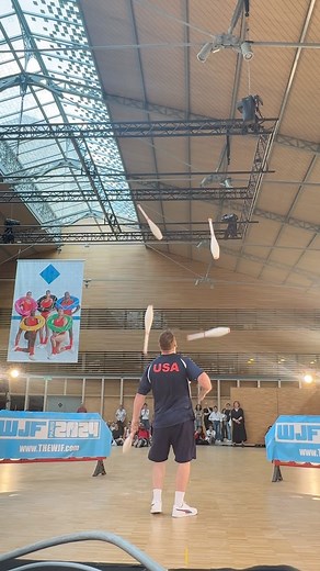 5.8K views · 1K reactions | Some of @spencethejuggler’s club routine from Paris! - #juggling #jugglers #malabares #olympics | World Juggling Federation | Facebook