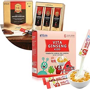 Saponin Hanppuri Immune and Stamina Boost + VITA Ginseng Kids Immune Support and Memory Function for Children Premium Bundle