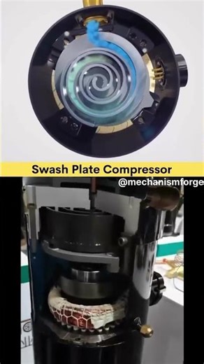 How a Swash Plate Compressor Actually Works! ❄️ (3D vs. Real) #shorts