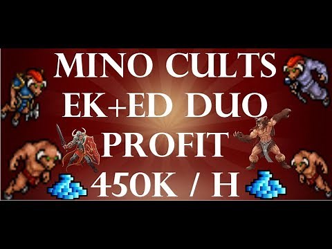 Tibia[EK + ED] [project profit] - | 100lvl+ |Minotaur cults duo hunt for profit (~450K gold / h)