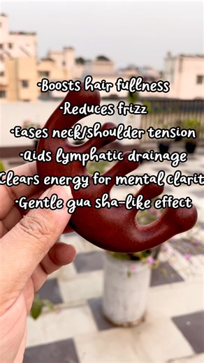 2.3K views | Most demanding wooden scalp and neck massager is back . Benefits : •Boosts hair fullness •Reduces frizz •Eases neck/shoulder tension •Aids lymphatic drainage •Clears energy for mental clarity •Gentle gua sha–like effect #meridiancomb #woodenscalpmassager | The Lady Wears Prada | Facebook