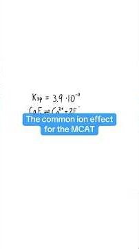 How to do Common Ion Effecf for the MCAT
