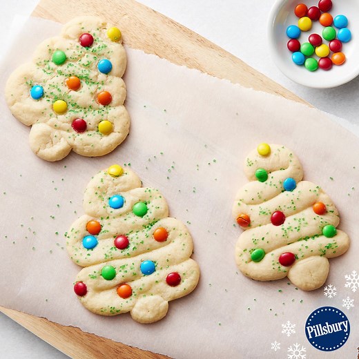 26K views · 4.2K reactions | Imagine the memories you’ll make with Swirly Christmas Tree Cookies. Pillsbury Sugar Cookie Dough + chocolate candies + sprinkles = a holiday treat for the whole family. | Pillsbury | Facebook