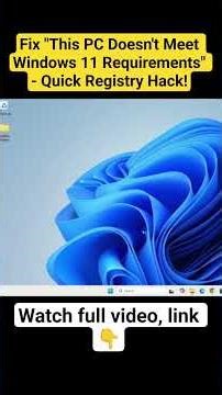 Fix "This PC Doesn't Meet Windows 11 Requirements" - Quick Registry Hack!