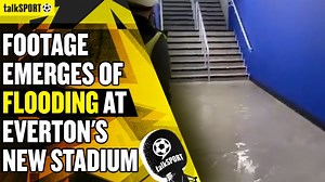 Shocking footage of flood at Everton’s new stadium leads to Old Trafford comparison