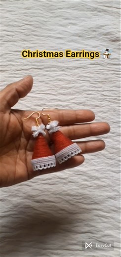 DIY Let's make a Christmas earrings 🌲☃️ Christmas craft