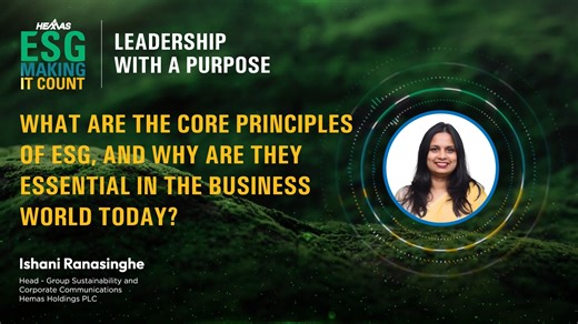 ESG has moved from being a niche concept to a cornerstone of modern business strategy. As a purpose-led business, we integrate ESG principles into our operations through diverse initiatives. In this episode, Ishani Ranasinghe, Head of Group Sustainability and Corporate Communications at Hemas Holdings PLC, discusses the critical importance of ESG practices in today’s business landscape. #Hemas #ESGMakingItCount #LeadershipwithaPurpose #ESG | Hemas Holdings PLC | Facebook