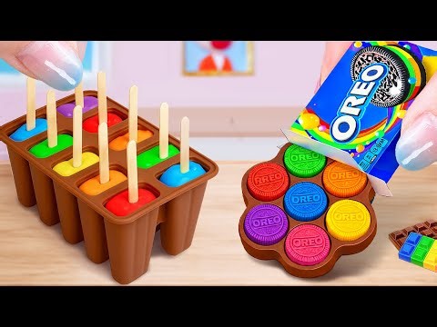 Rainbow OREO Cake vs Rainbow Ice Cream 🌈 ASMR Miniature Chocolate Cake Decorating 💗 Mini Wonderful