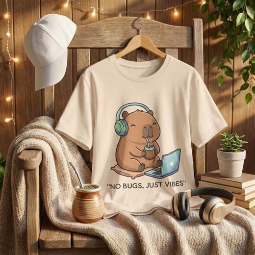 Chill Capybara Programmer T-shirt | Coding Capybara With Mate | Developer & Tech Apparel - Etsy Canada