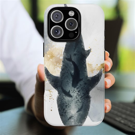 Whale Watercolor Phone Case | Tough Cases - Etsy