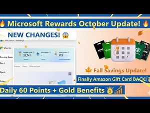 Microsoft rewards new october update | Daily 60 Points + Gold Benefits + Fall Sale | #microsoft
