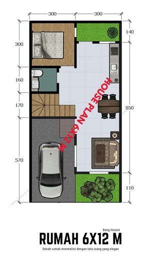 Denah rumah 6x12 M Elegan dan fungsuonal #home #huongdansketchup #rumahminimalis