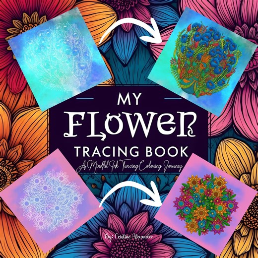 Flower Tracing Book: Mindful Ink Coloring Journey (instant Download) - Etsy