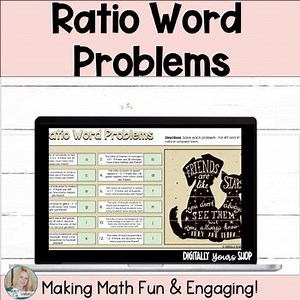 Ratio Word Problems Digital Self-Checking Activity