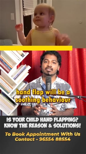 Vishnu LakshmiNarayanan on Instagram: "Is Your Child Hand Flapping?🤔 Know The Reason & Solutions! 🙌🧠 Speaker: Vishnu. L If your child is doing hand flap means it is a symptom that can be associated with autism or ADHD. If your child exhibits this behavior before the age of three, it's worth keeping an eye on, and if it continues beyond that, screening for autism and ADHD might be a good idea. Why do children do hand flapping? 1. Anxiety or sensory overload 2. Overexcitement (e.g., watching TV