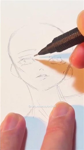 How to Draw Anime girl Face from Low Angle#anime #animeface #tutorial #artist