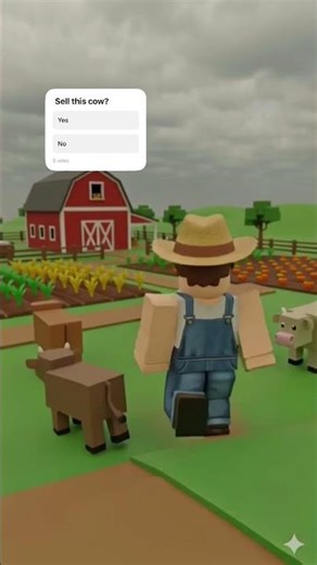 This farmer are broke. Should he sell the cow or keep it? #farmerscrisis #roblox