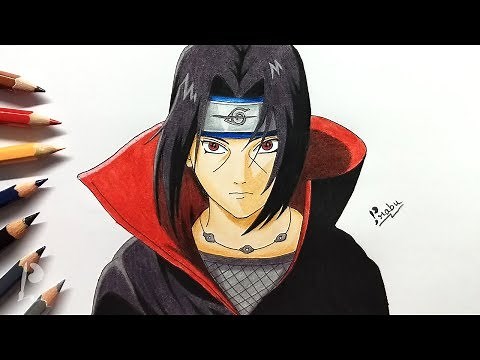 Drawing Itachi Uchiha with Colour Pencils | Naruto | Budget Art