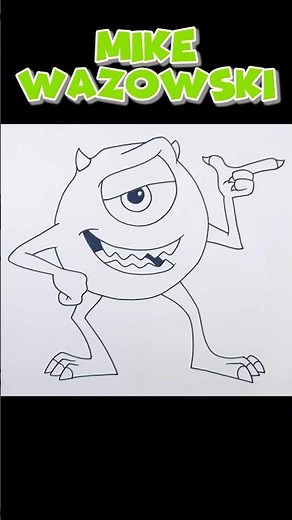 How to Draw Mike Wazowski #drawingvideo #mikewazowski #easydrawing #shorts