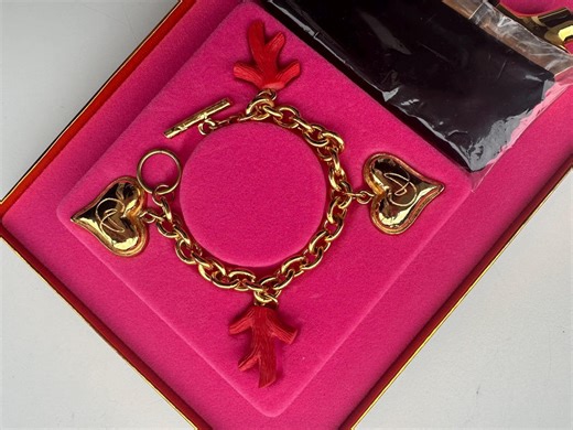 Vintage Christian Lacroix Charm Bracelet Set – Heart & Coral Charms, Original Box, Refillable Parfum Spray - Etsy