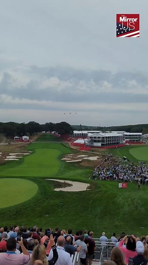 7.7K views | The anticipation is almost over  The Ryder Cup 2025 opening ceremony took place earlier than expected, but spectators at Bethpage Black were treated to an incredible helicopter flyover during the U.S. National Anthem. We're officially in the calm before the storm ⛳ | Mirror US | Facebook