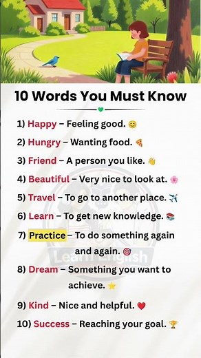 10 English Words You Must Know | Daily Speech Vocabulary for Beginners | Easy English Learning