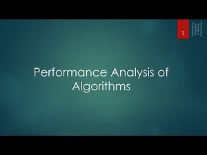 02.1 Performance Analysis of Algorithms