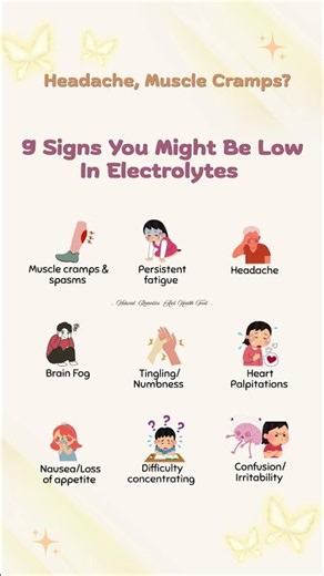 9 Signs you might be low in electrolytes#electrolytes#electrolyteimbalance#lowsodium#cramps#shorts